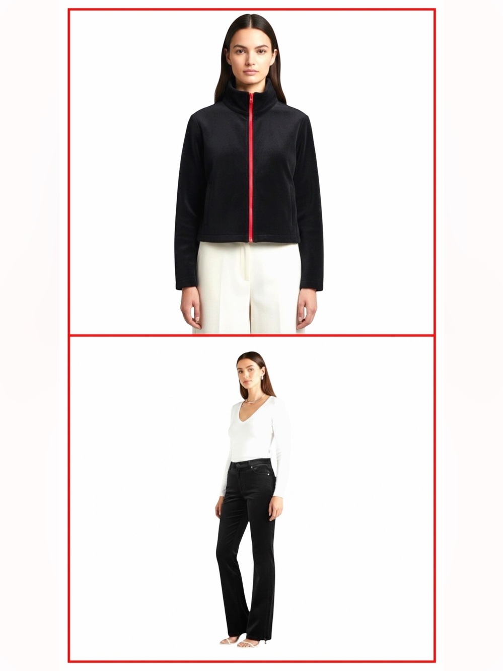 600 West Women's Black Velour Track Suit Set | Red Zip | Jacket M | Pants 6 - Picture 15 of 16